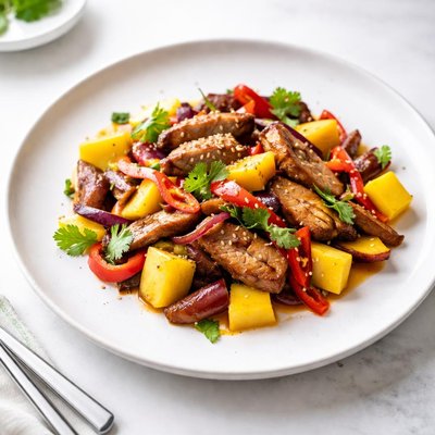 Image of Caribbean Pork and Mango Stir Fry