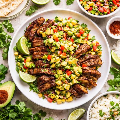 Image of Caribbean Pork with Avocado Pineapple Salsa