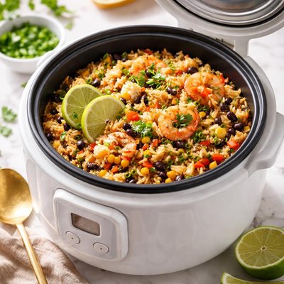 Image of Caribbean Rice in a Rice Cooker