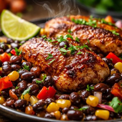 Image of Caribbean Style Chicken with Black Beans