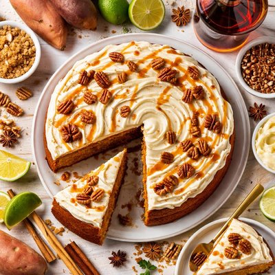 Image of Caribbean Sweet Potato Rum Cake with Butter Rum Frosting