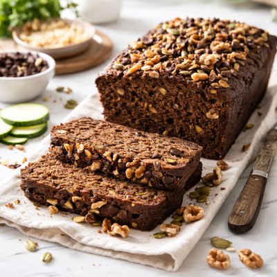 Image of Carob Zucchini Nut Bread Vegan