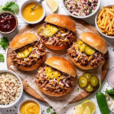 Image of Carolina Pulled Pork Inspired Hamburgers