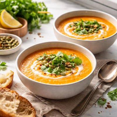 Image of Carrot and Coriander Cilantro Soup