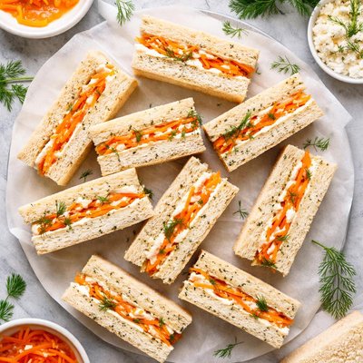 Image of Carrot and Cream Cheese Tea Sandwiches