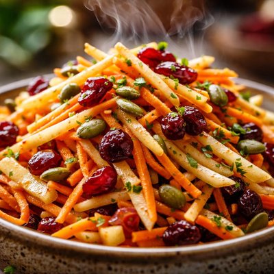 Image of Carrot Apple Slaw with Cranberries Pumpkin Seeds