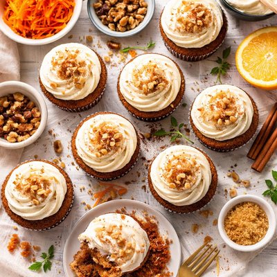 Image of Carrot Cake Cupcakes Frosting