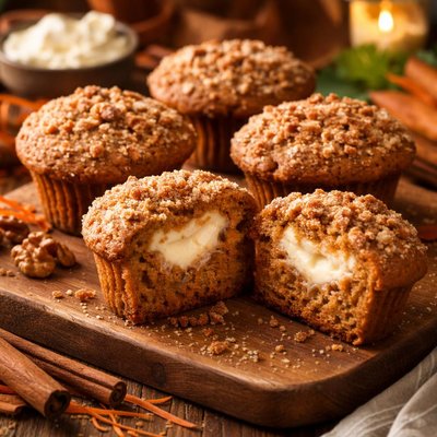 Image of Carrot Cake Muffins with Cheesecake Filling Lite