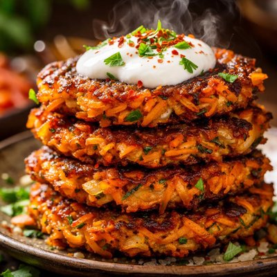 Image of Carrot Fritters with Yoghurt Dressing