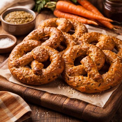 Image of Carrot Molasses Whole Wheat Pretzels