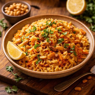 Image of Carrot Rice with Peanuts
