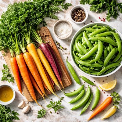 Image of Carrots and Sugar Snap Peas