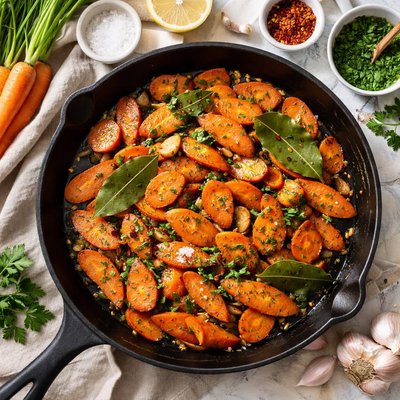 Image of Carrots Sauted in Bay Leaf