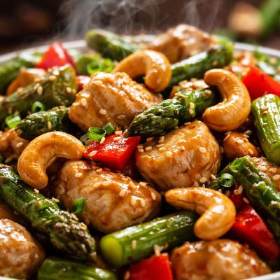Image of Cashew Chicken and Asparagus Stir Fry