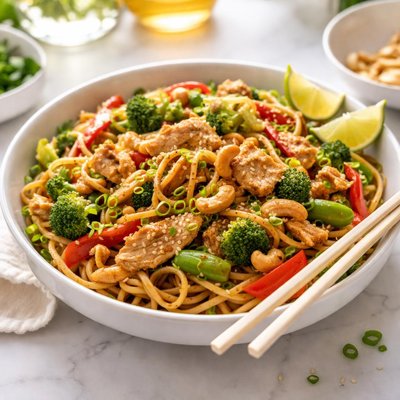 Image of Cashew Chicken Chow Mein Easy
