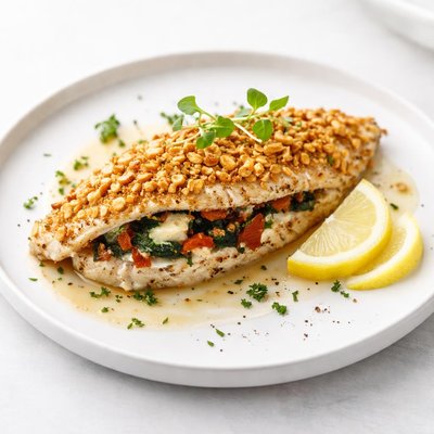 Image of Cashew Crusted Stuffed Tilapia