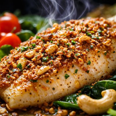 Image of Cashew Encrusted Tilapia