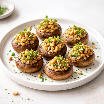 Image of Cashew Stuffed Mushrooms