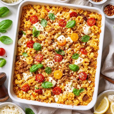 Image of Casserole of Fusilli and Three Cheeses