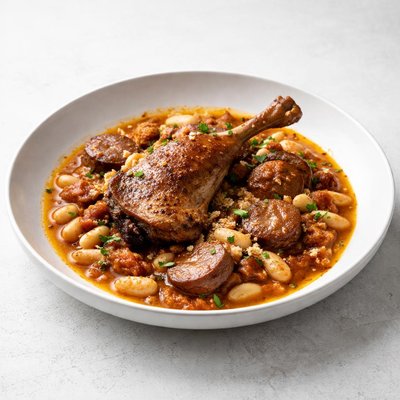 Image of Cassoulet French Stew Made with Duck and Sausage