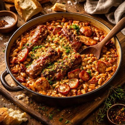 Image of Cassoulet with Bacon Andouille and Country Ribs