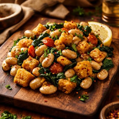 Image of Catalan Sauteed Polenta and Butter Beans