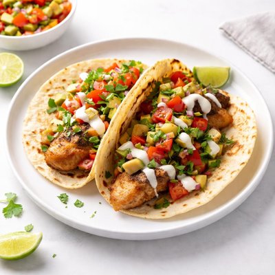 Image of Catfish Tacos with Tomato and Avocado Salsa