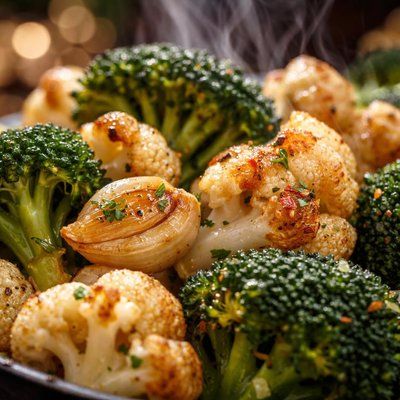 Image of Cauliflower and Broccoli with Roasted Garlic