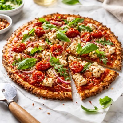 Image of Cauliflower and Tofu Pizza Crust Gluten Free Low Carb