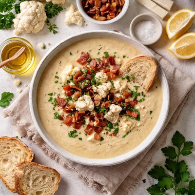Image of Cauliflower Brie and Bacon Soup