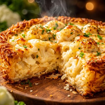 Image of Cauliflower Cheese Pie with Grated Potato Crust