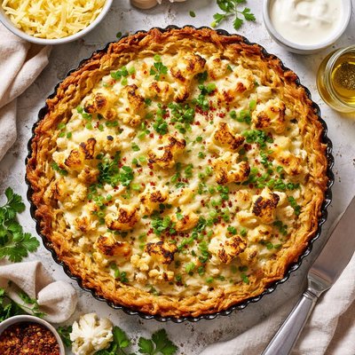 Image of Cauliflower Cheese Pie with Potato Crust