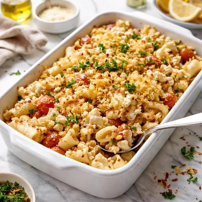 Image of Cauliflower Feta Pasta Bake