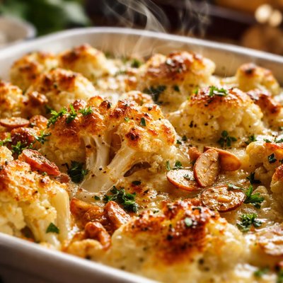 Image of Cauliflower Gratin with Manchego and Almond Sauce