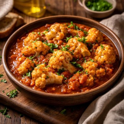 Image of Cauliflower in Tomato Sauce Kounoupithi Yahini