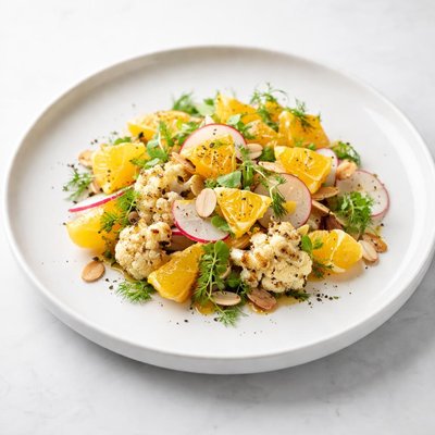 Image of Cauliflower Orange Salad Raw Food