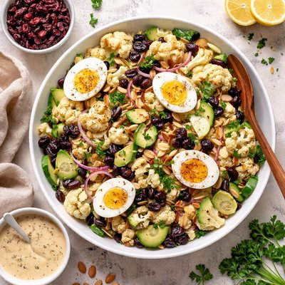 Image of Cauliflower Salad with Eggs and Cranberries