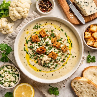 Image of Cauliflower Soup with Blue Cheese
