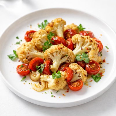 Image of Cauliflower with Garlic and Tomatoes