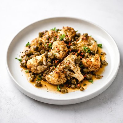 Image of Cauliflower with Toasted Cumin Paprika Caper Vinaigrette