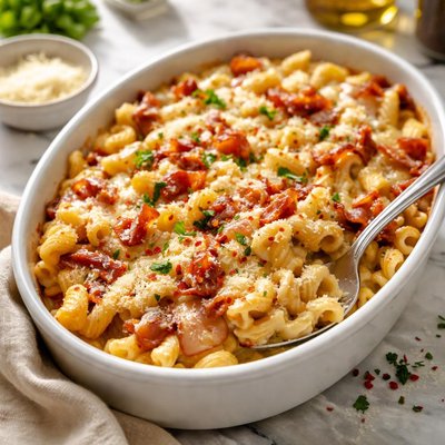 Image of Cavatappi Casserole with Prosciutto and Three Cheeses