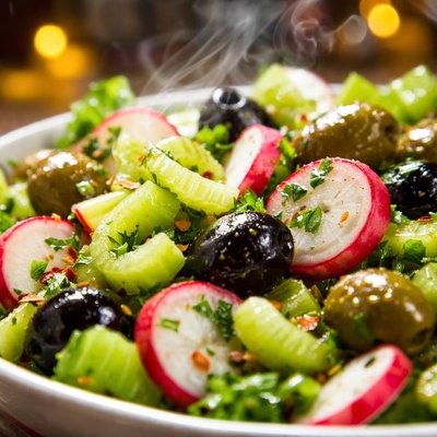 Image of Celery Radish and Olive Salad