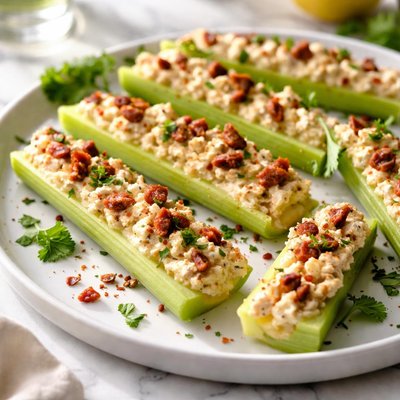 Image of Celery Stuffed with Smoked Gouda and Sun Dried Tomatoes