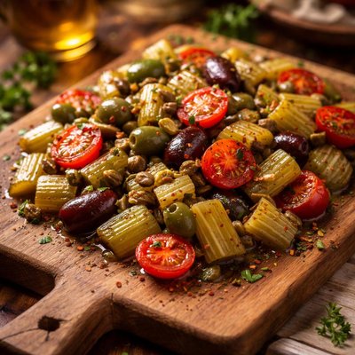 Image of Celery with Tomatoes Olives and Capers