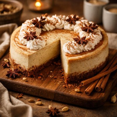 Image of Chai Spiced Cheesecake with Ginger Crust