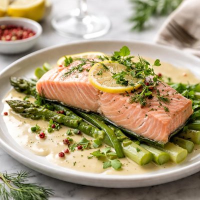 Image of Champagne Poached Alaska Salmon