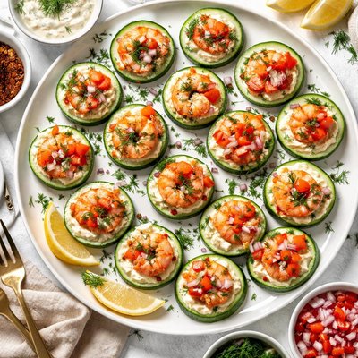 Image of Chapel Hill Shrimp Cucumber Salad Rounds