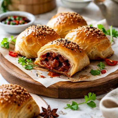 Image of Char Siew Puffs Char Siew Sow Dim Sum