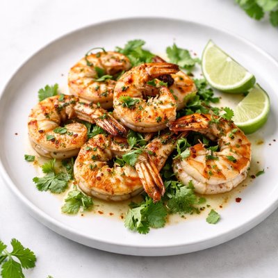 Image of Chargrilled Prawns Shrimp with Coriander and Lime