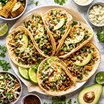 Image of Charred Corn Tacos with Zucchini Slaw